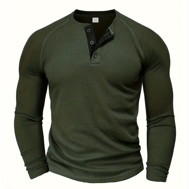 Jarik - Camiseta Henley De Manga Larga Con Textura
