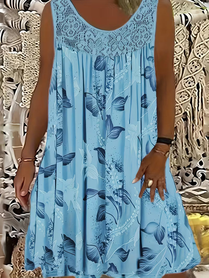 Samudri - Vestido Largo Holgado Sin Mangas y Con Cuello Redondo
