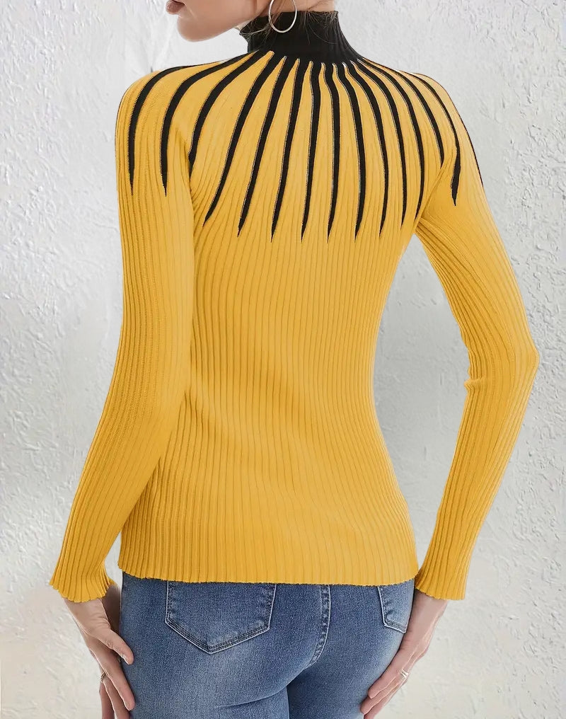 Maider - Elegante Jersey De Manga Larga Con Cuello Alto