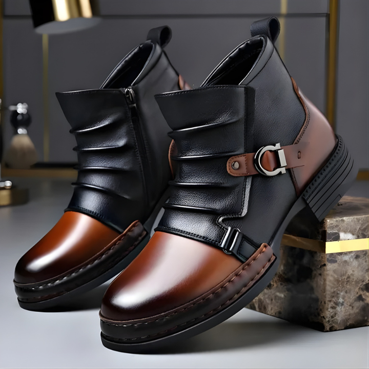 Zamran - Botines Vintage De Cuero