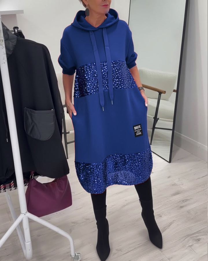 Mansherry - Vestido Con Capucha y Diseño Patchwork a la última Moda