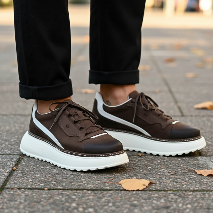 Douglas - Zapatillas De Cuero Con Suela Gruesa