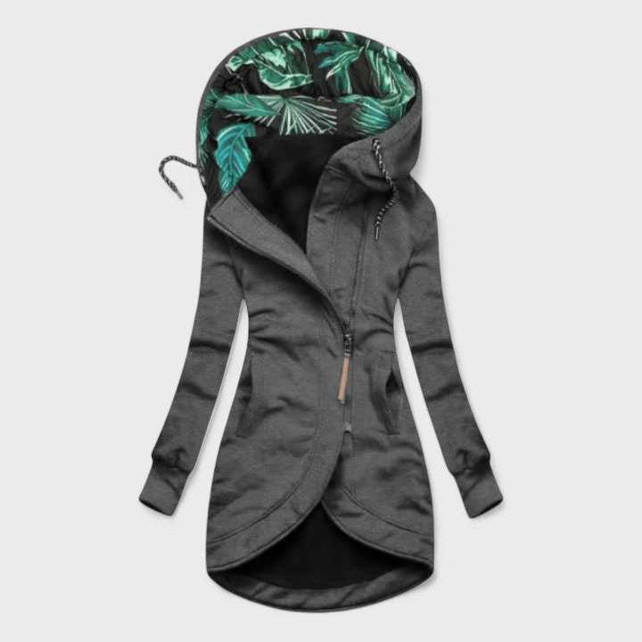 Kristanna - Abrigo De Invierno Con Cremallera Asimétrica