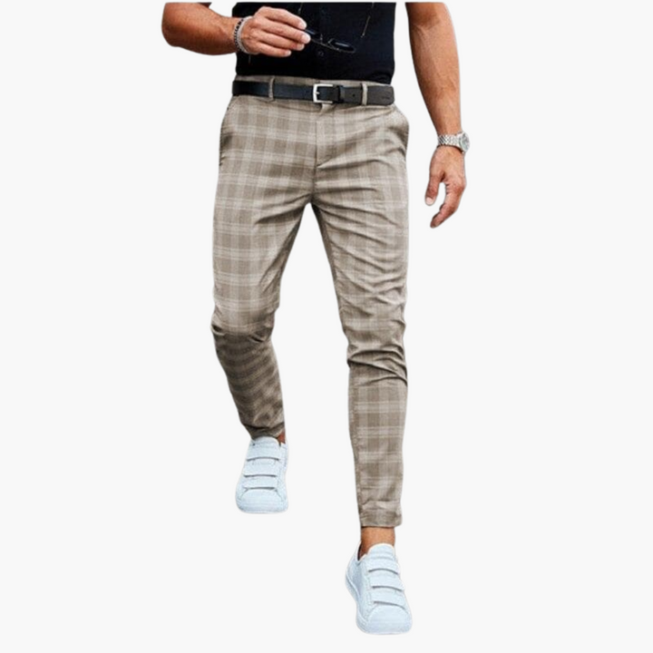 Karey - Pantalones a Cuadros De Algodón