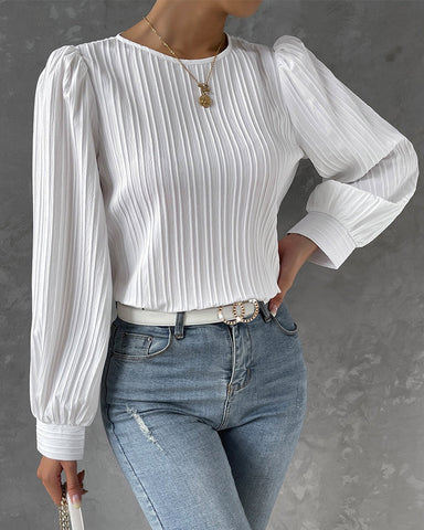 Jiana - Top Con Mangas Lanternas Elegantes