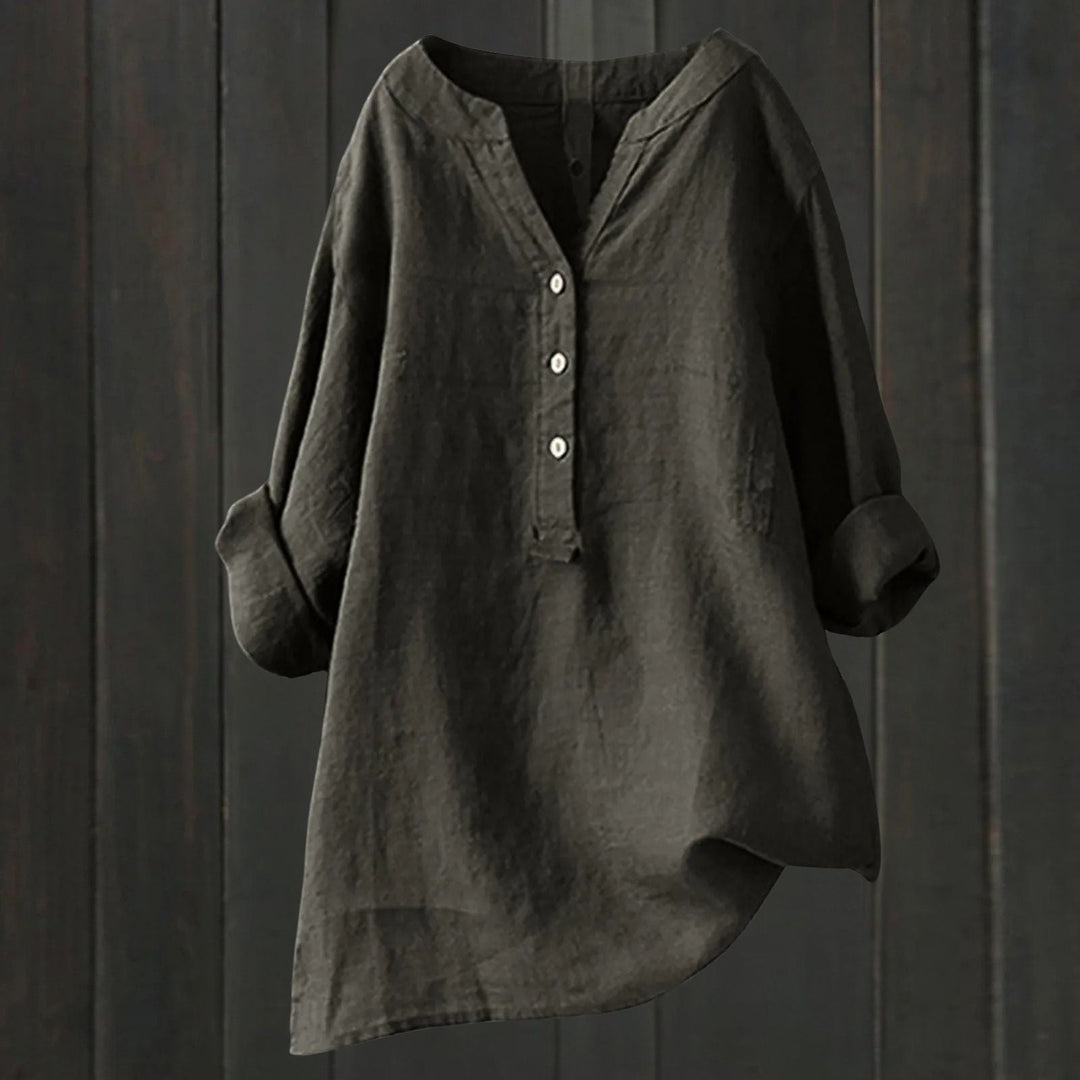 Valentiniaa - Botón Abajo Blusa