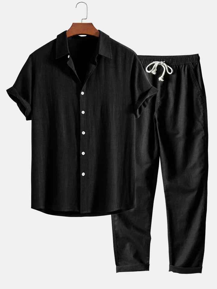 Booker - Camisa De Mezcla De Lino Con Pantalón Recto