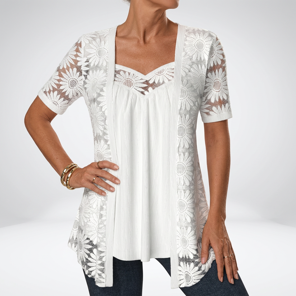 Yahaira - Blusa Elegante De Manga Corta