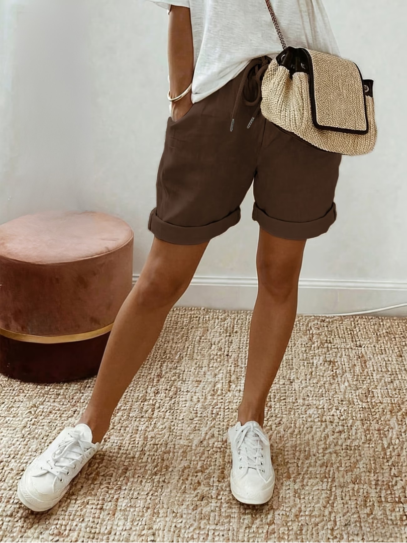 Keely - Pantalones Cortos De Lino Cómodos