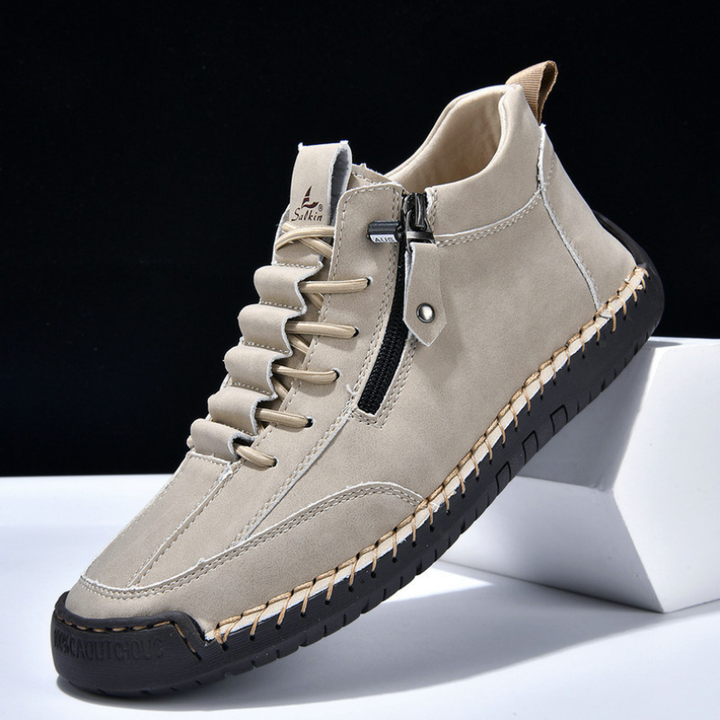 Yuval - Zapatillas De Cuero Con Cremallera Lateral