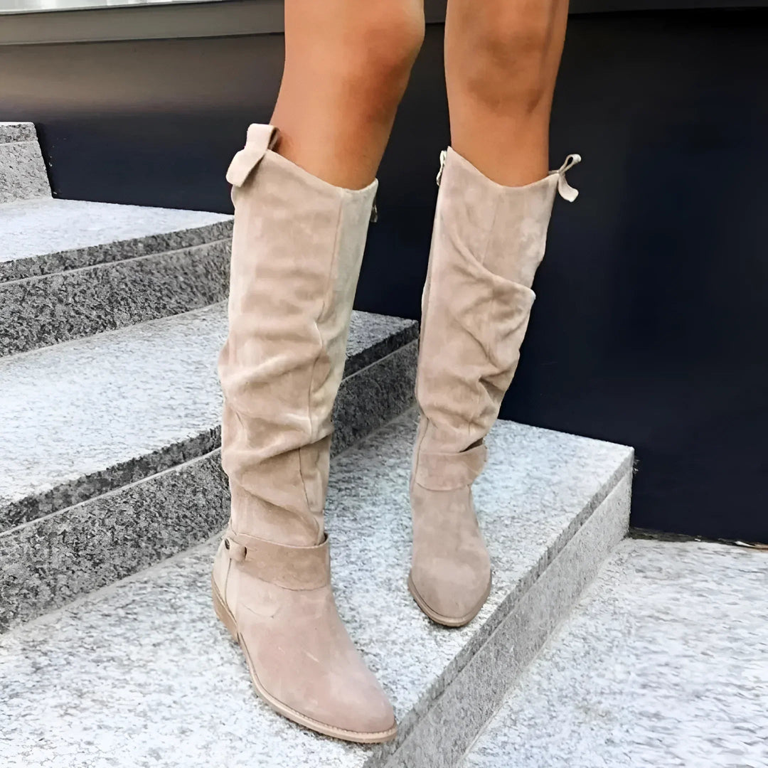 Kimara - Botas Altas De Cuero Con Cremallera Lateral
