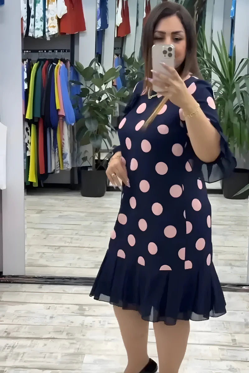 Gigi - Vestido Midi De Lunares Con Mangas Acampanadas