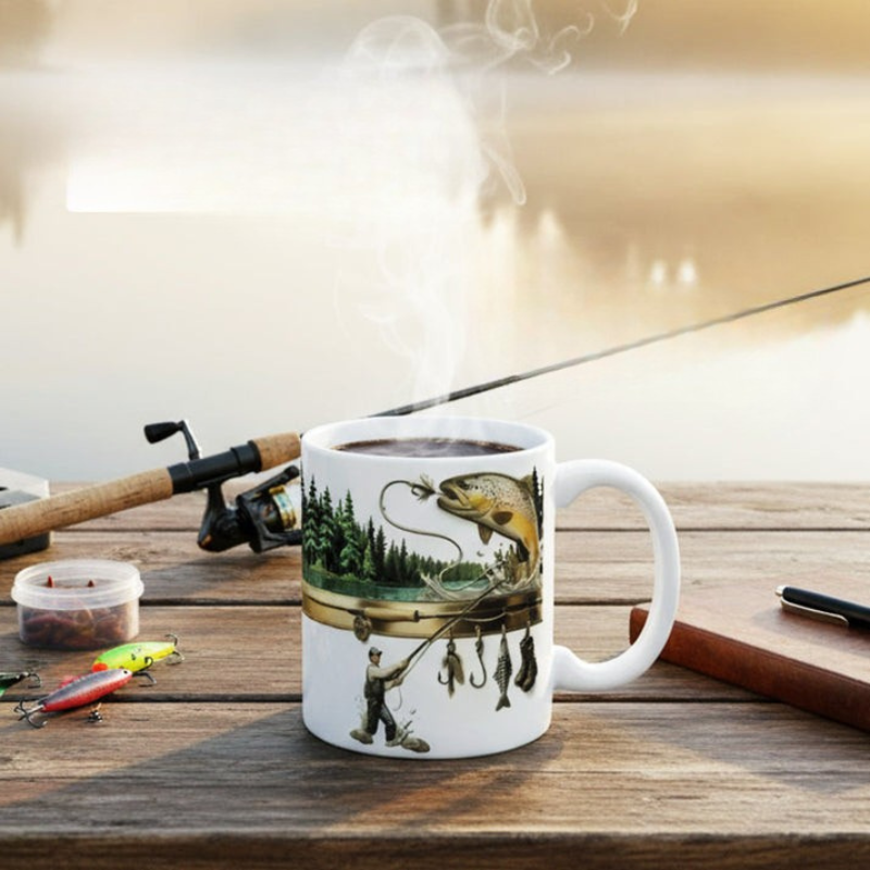 TackleMug - Taza de Café con Motivos de Pesca