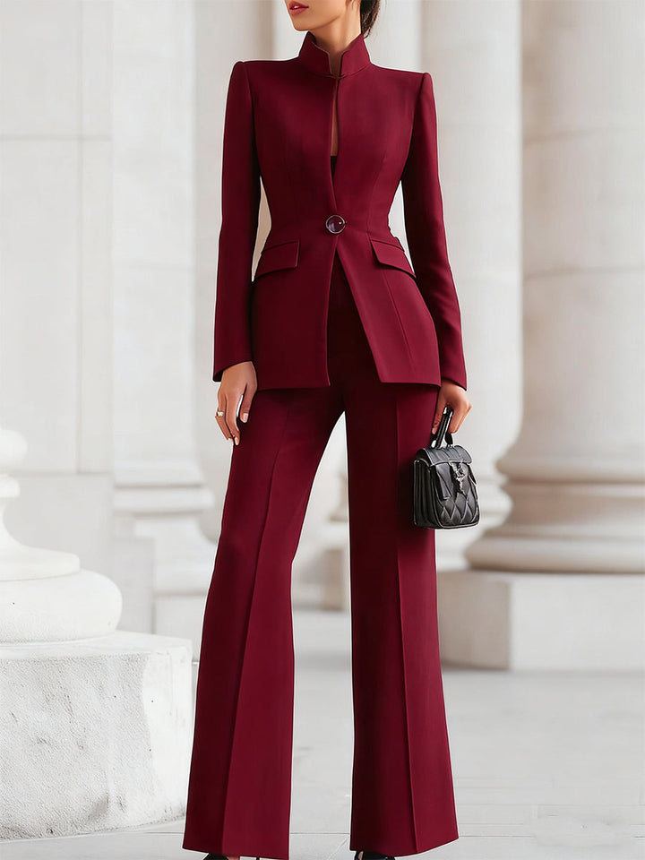 Kaelyn - Traje de Chaqueta y Pantalón con un Solo Botón