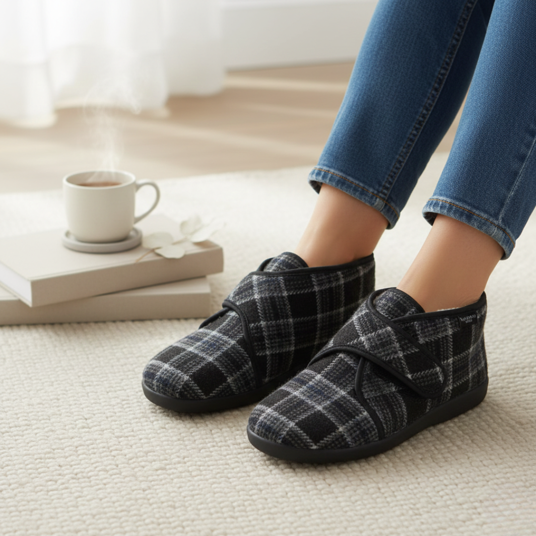 Mirenia - Botas Tipo Pantufla De Cuadros Suaves