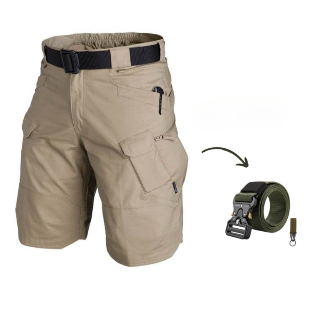 Kazuya - Cargo Pantalones Cortos Con 7 Bolsillos + Cinturón Gratis