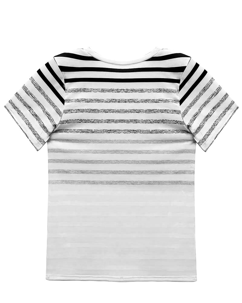 Kellie - Camiseta De Cuello Redondo Y Manga Corta A Rayas