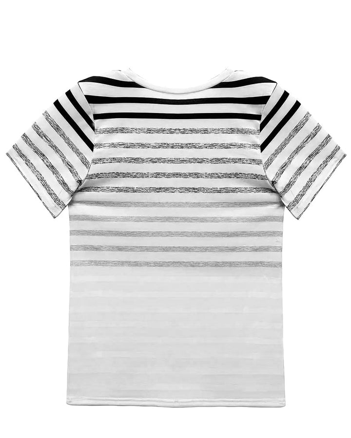 Kellie - Camiseta De Cuello Redondo Y Manga Corta A Rayas