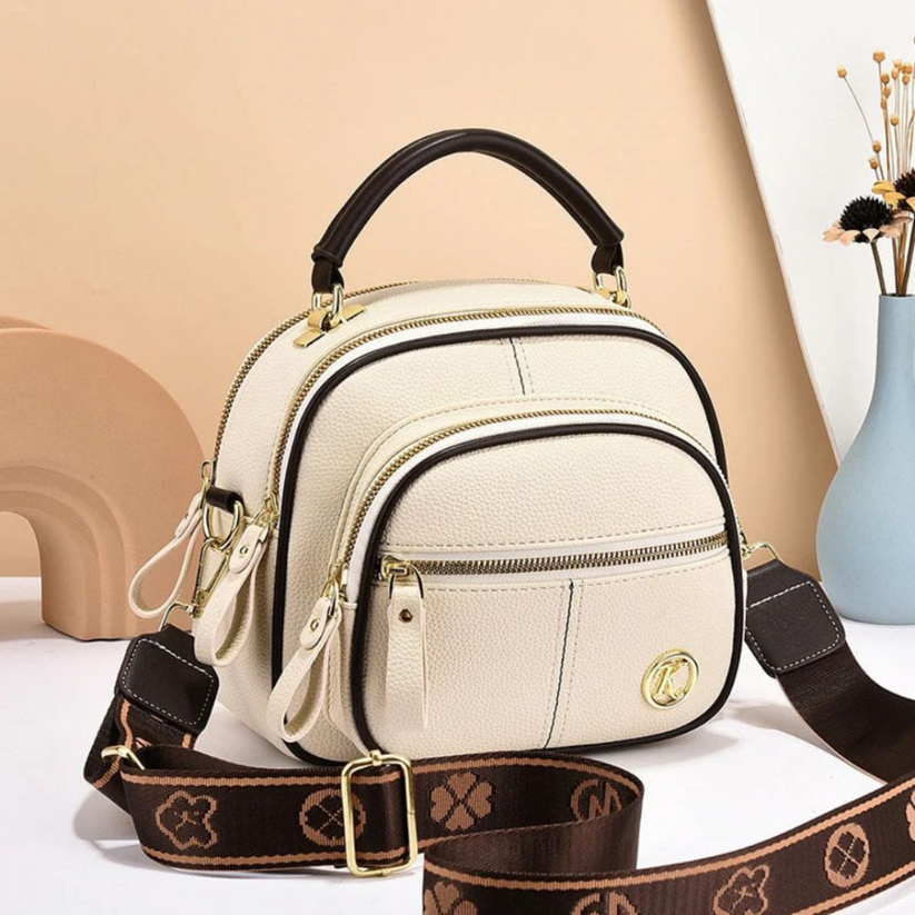 Janette - Bolso Bandolera de piel con Múltiples Compartimentos