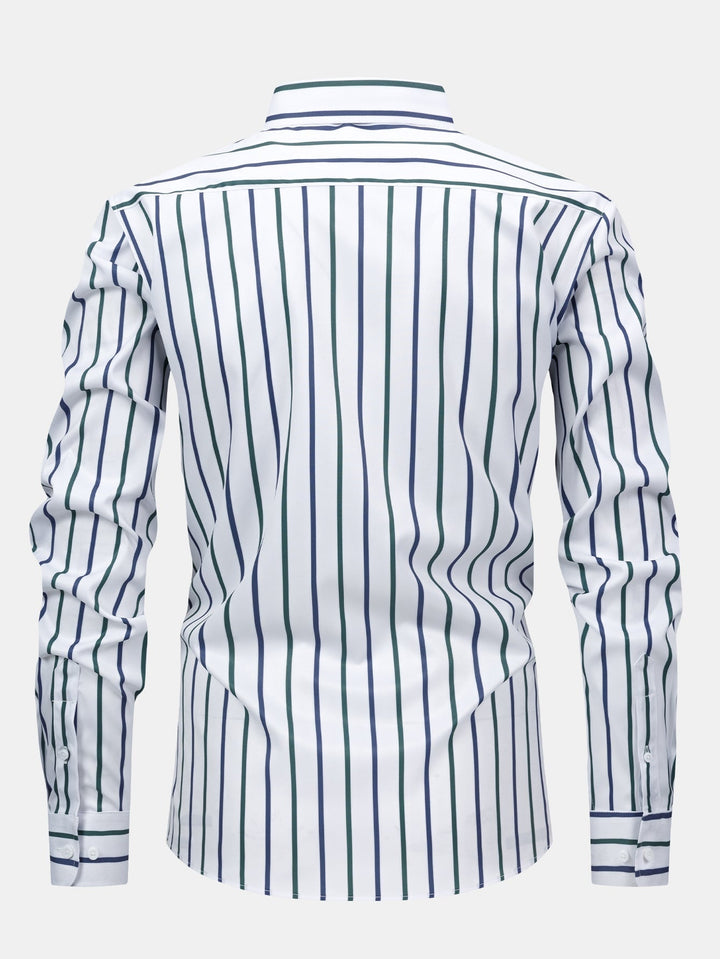 Burt - Camisa de Manga Larga a Rayas con Botones