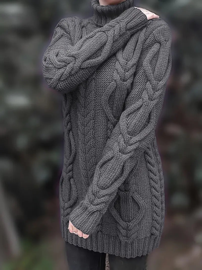 Narda - Cable Grueso De Punto Cuello Alto Vestido