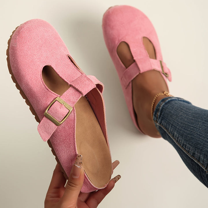 Helane - Cómodos Zuecos de Ante Sin Cordones