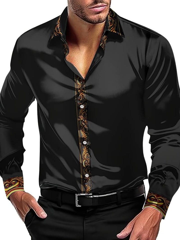 Vygantas - Elegante Camisa de Manga Larga Con Diseño Patchwork