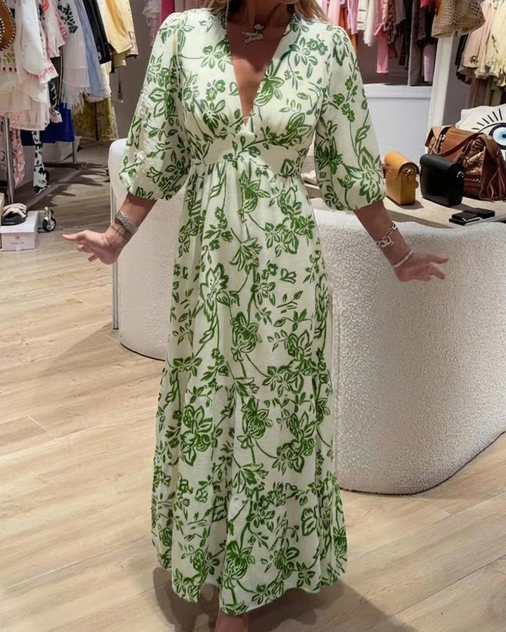 Lyssia - Elegante Vestido Largo Con Estampado Floral