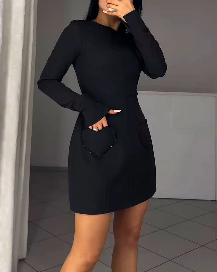 Jazira - Vestido de Manga Larga con Cordón en la Cintura