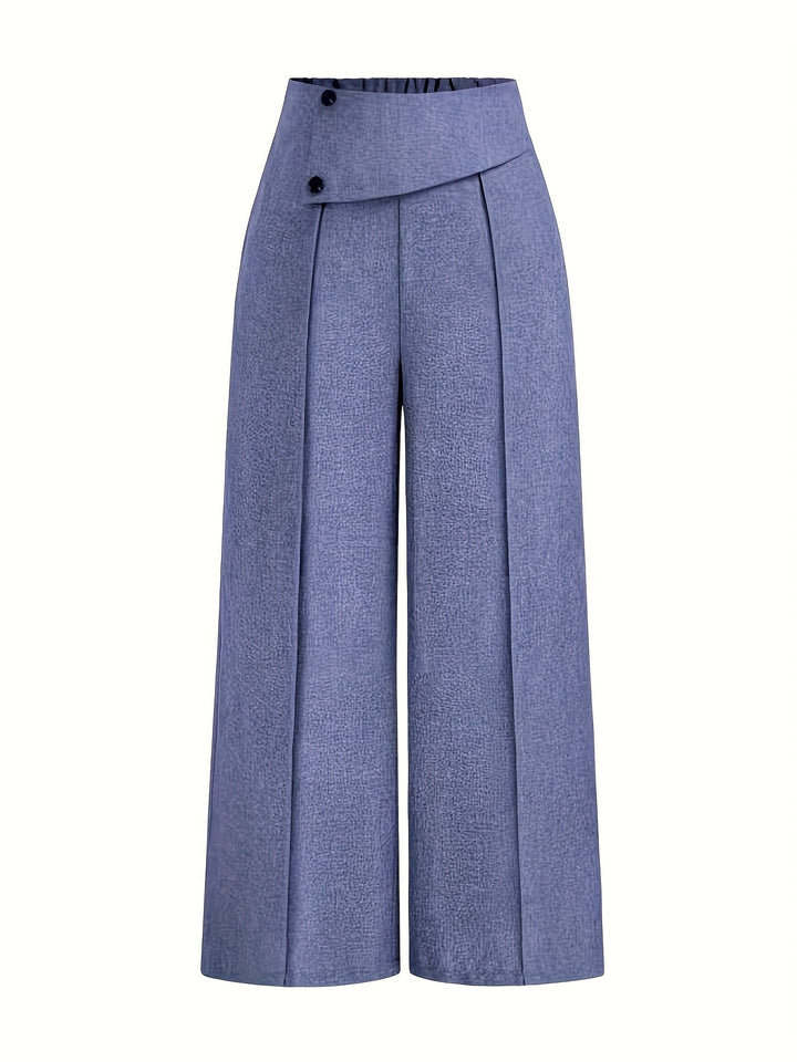 Nmelda - Pantalones De Cintura Alta y Pierna Ancha