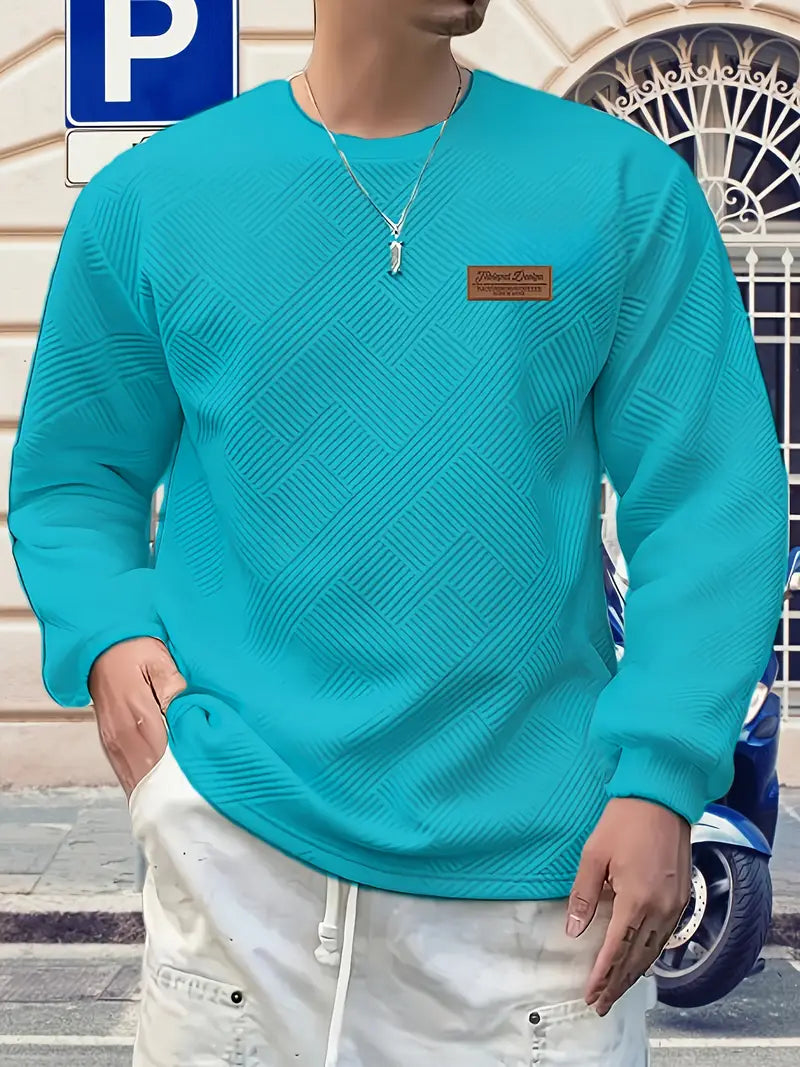Malinga - Sudadera Informal Con Estampado Geométrico y Manga Larga