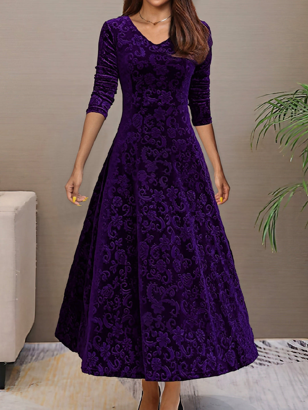 Eluned - Elegante Vestido De Fiesta De Terciopelo