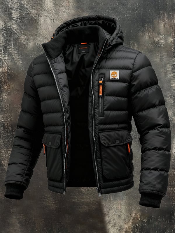 Jitendra - Chaqueta Retro Con Capucha y Cremallera