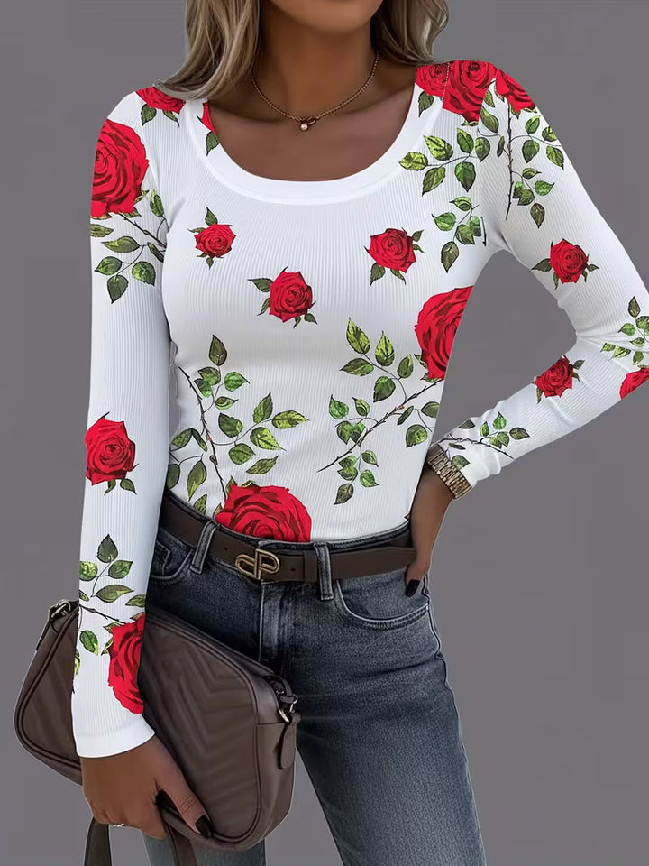 Rabiye - Top Con Estampado Floral Y Cuello Cuadrado
