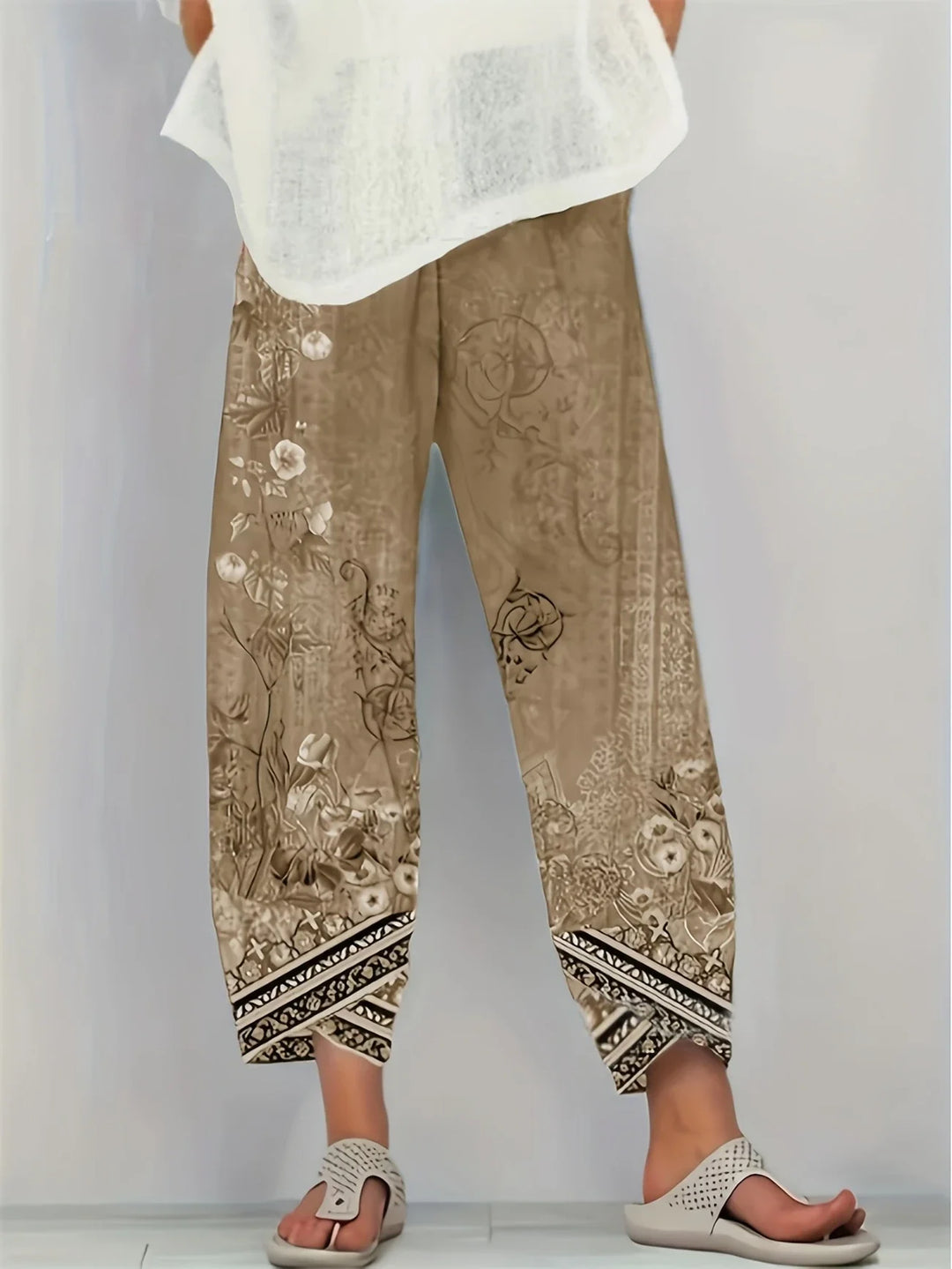 Kayden - Pantalón Capri Vintage De Flores