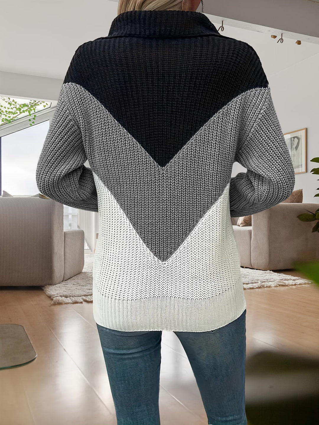 Fagina - Elegante Jersey De Punto Con Media Cremallera