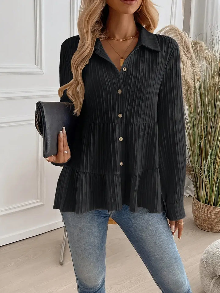 Majlinda - Elegante Camisa De Manga Larga Con Botones