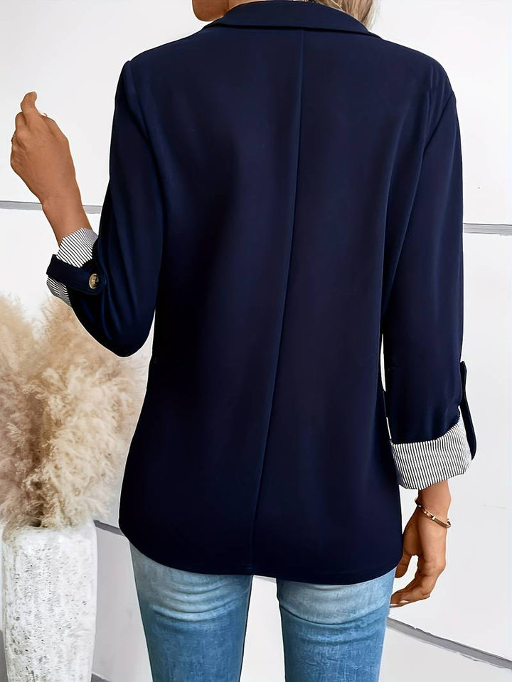 Galiah - Elegante Blazer Cruzado Con Cuello Con Solapa