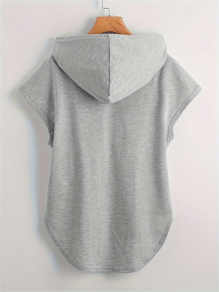 Matthias - Camiseta Informal Con Capucha y Bajo Asimétrico