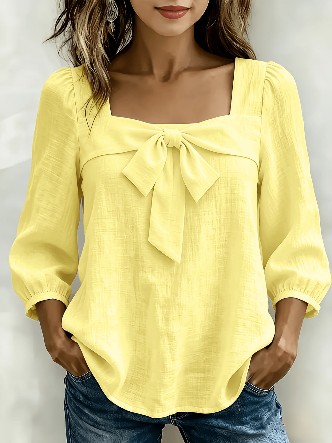 Monnie - Camisa Informal De Verano Con Lazo
