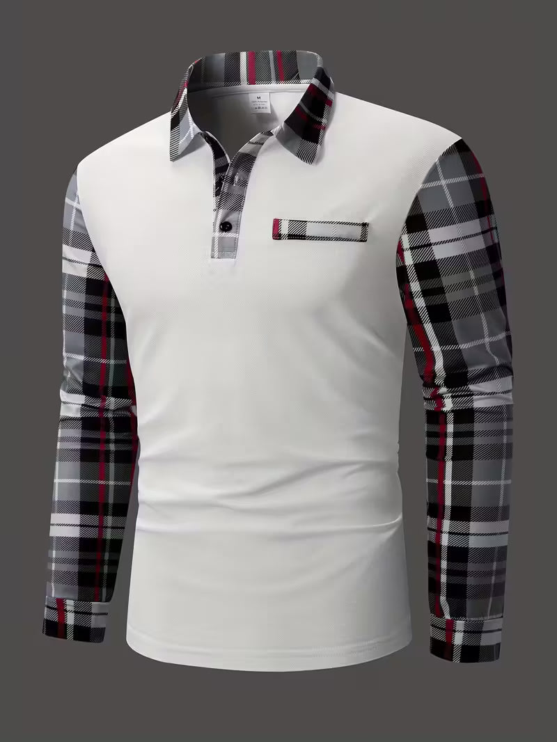 Yiannis - Camisa de manga Larga con Parche en el Pecho