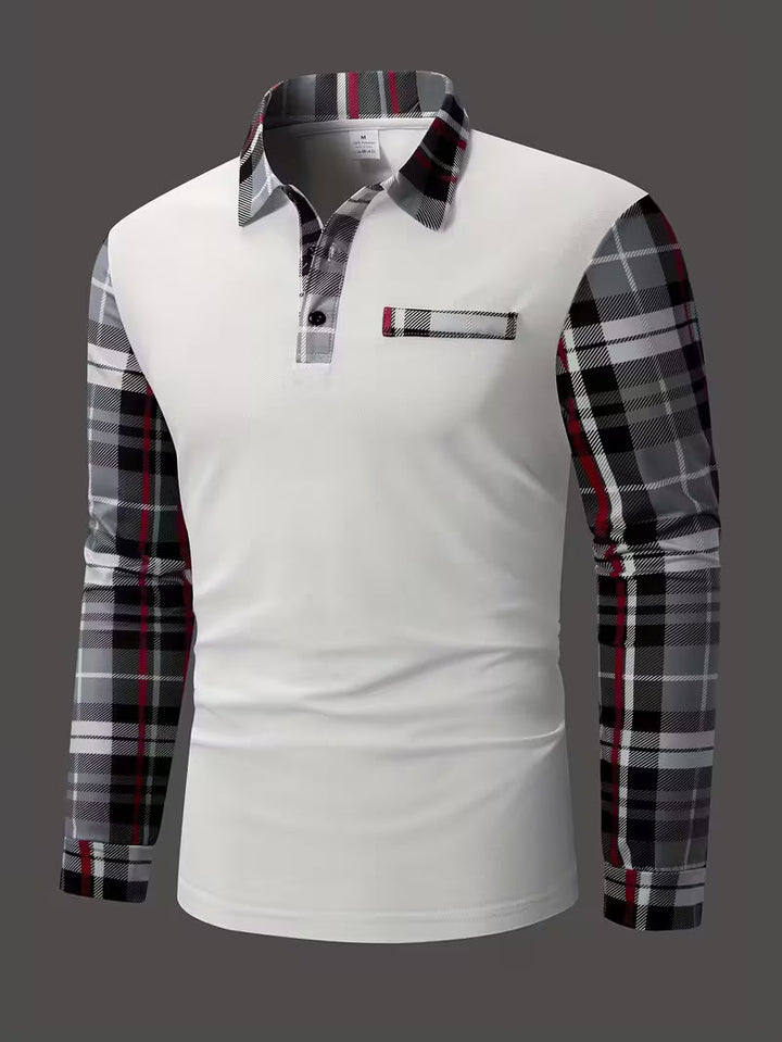 Yiannis - Camisa de manga Larga con Parche en el Pecho