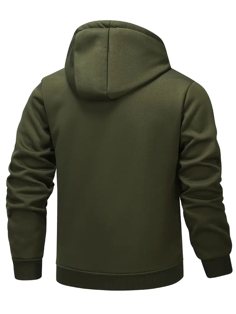 Helge - Sudadera Con Capucha y Cremallera De Manga Larga Informal