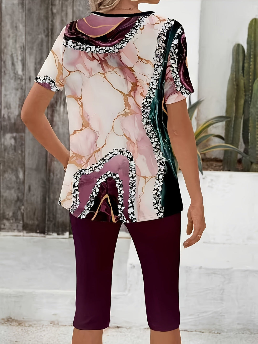 Merena - Conjunto Elástico De Dos Piezas Estampado