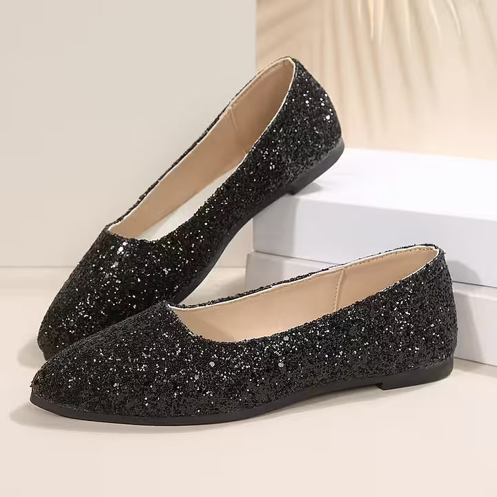 Krysten - Zapatos De Tacón Con Punta Afilada y Purpurina a La última Moda
