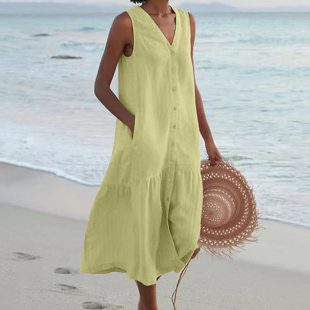 Maira - Vestido de Verano Con Cuello en V