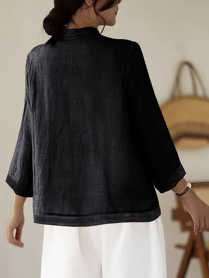 Sigal - Camisa Vintage Holgada Con Diseño de Patchwork