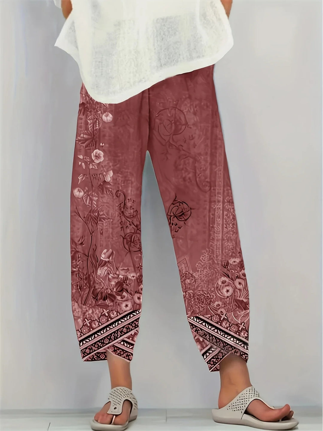 Kayden - Pantalón Capri Vintage De Flores