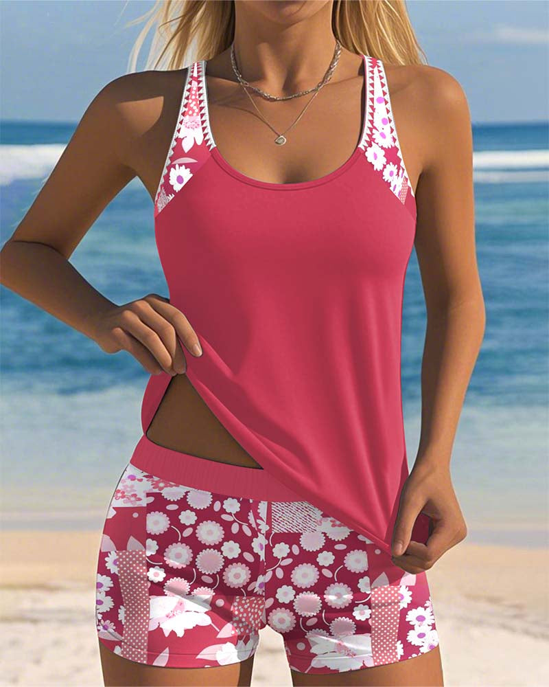 Maritta - Bañador Estampado De Lino
