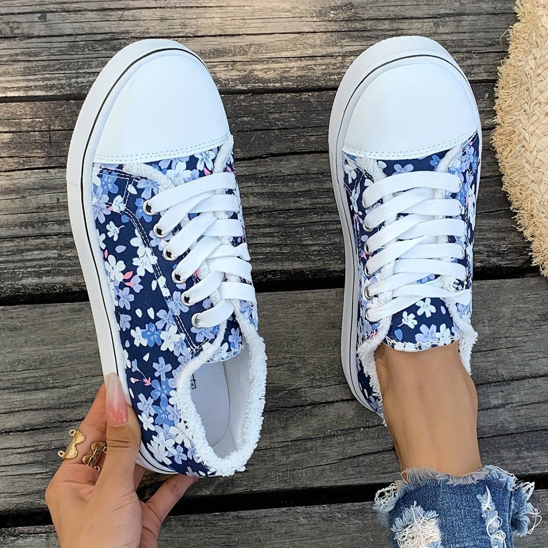 Bristy - Zapatos Con Cordones y Estampado Flores